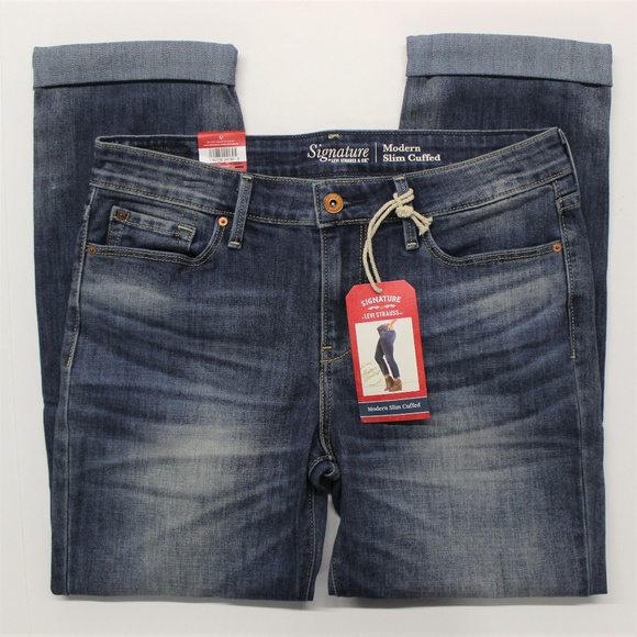 levi signature mid rise slim cuffed